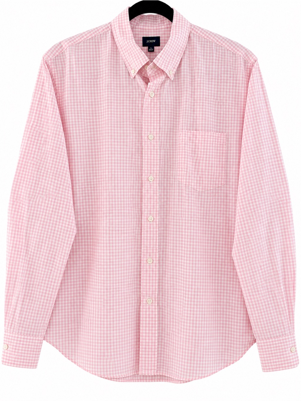 J.Crew Men’s XL Pink White Gingham Button Down Shirt Preppy